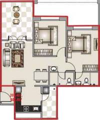 Majestique IRA (2BHK+2T (1,099 sq ft) 1099 sq ft)