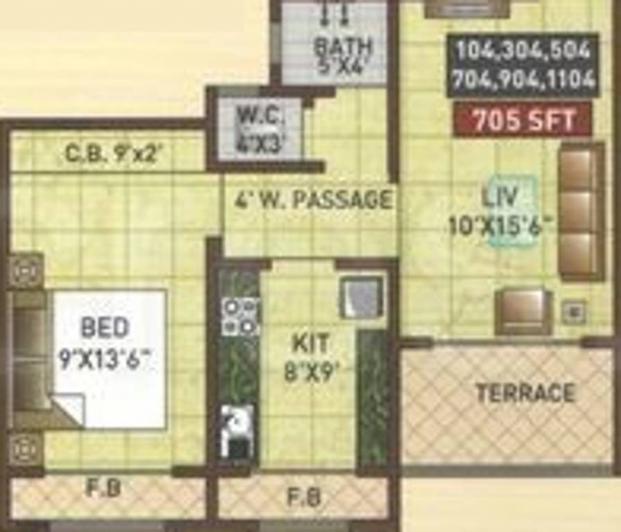 Gopal Krishna Paradise (1BHK+1T (705 sq ft) 705 sq ft) Gopal Krishna Paradise (1BHK+1T (705 sq ft) 705 sq ft)