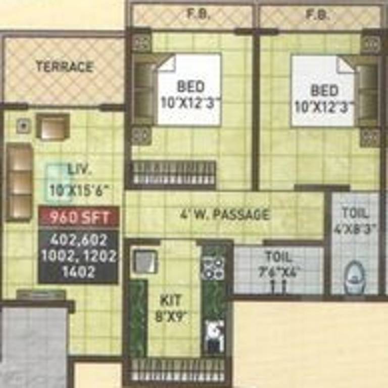 Gopal Krishna Paradise (2BHK+2T (960 sq ft) 960 sq ft) Gopal Krishna Paradise (2BHK+2T (960 sq ft) 960 sq ft)