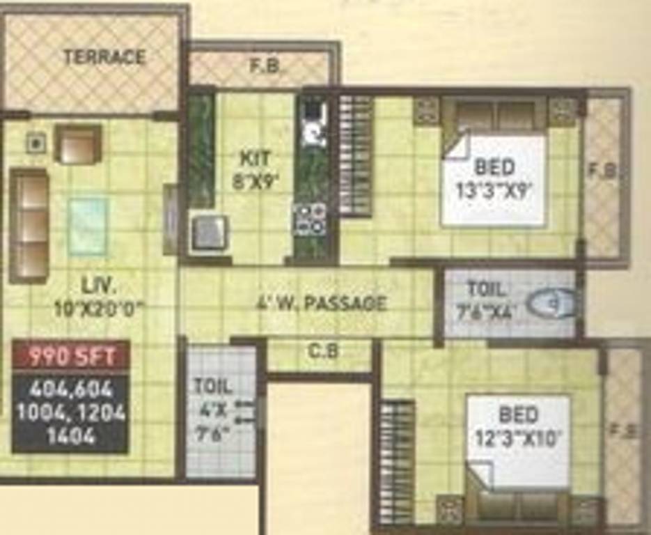 Gopal Krishna Paradise (2BHK+2T (990 sq ft) 990 sq ft) Gopal Krishna Paradise (2BHK+2T (990 sq ft) 990 sq ft)