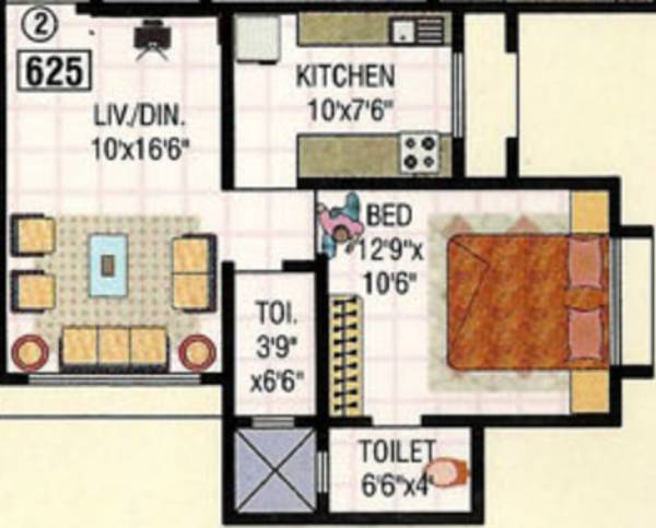 Arihant Soni Sarovar Apartment (1BHK+2T (625 sq ft) 625 sq ft)