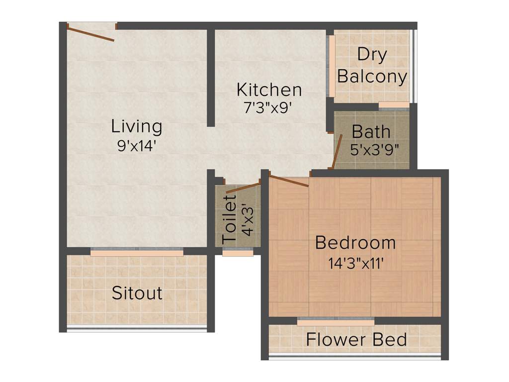 Shree Raj Raj Heights (1BHK+1T (585 sq ft) 585 sq ft)