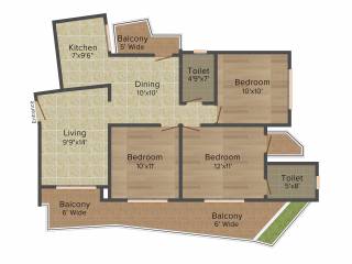 ILD GSR Drive (3BHK+2T (1,335 sq ft) 1335 sq ft)