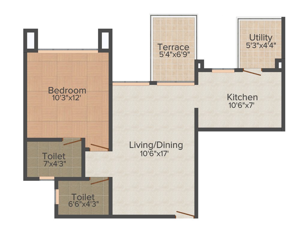 Shri Sai 7th Heaven (1BHK+2T (673 sq ft) 673 sq ft)