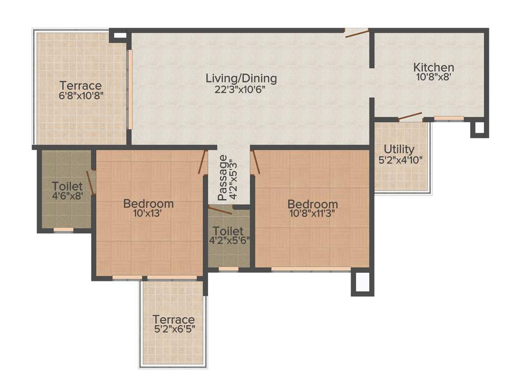 Shri Sai 7th Heaven (2BHK+2T (1,050 sq ft) 1050 sq ft)