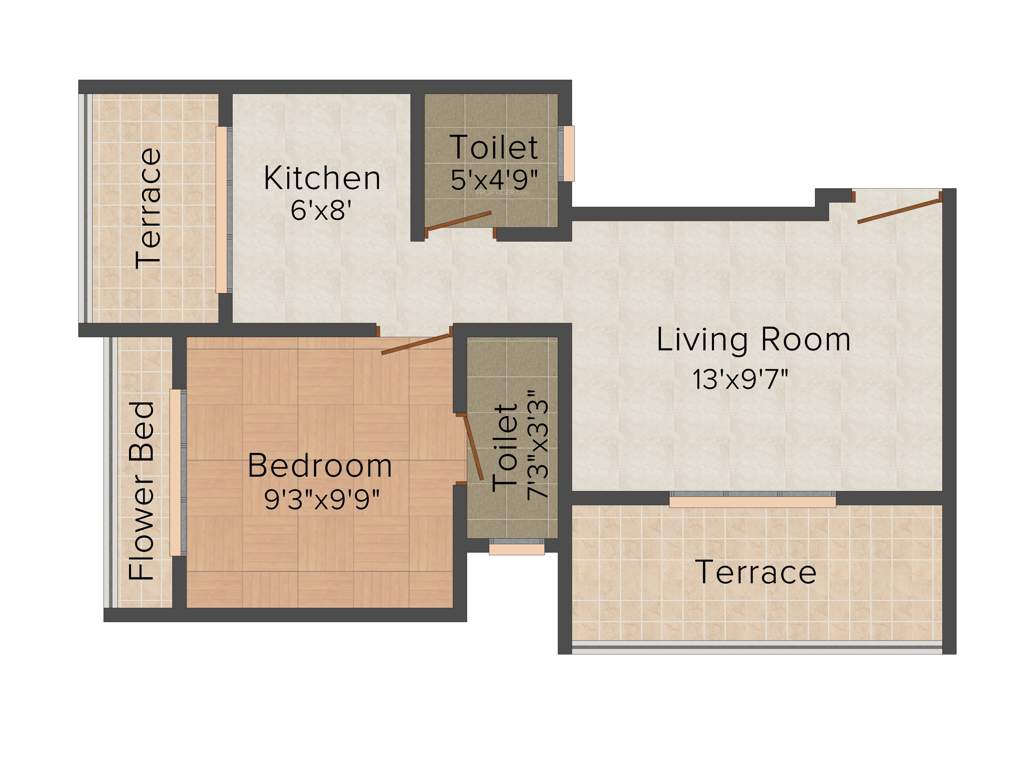 Shree Raj Uma Paradise (1BHK+1T (676 sq ft) 676 sq ft)