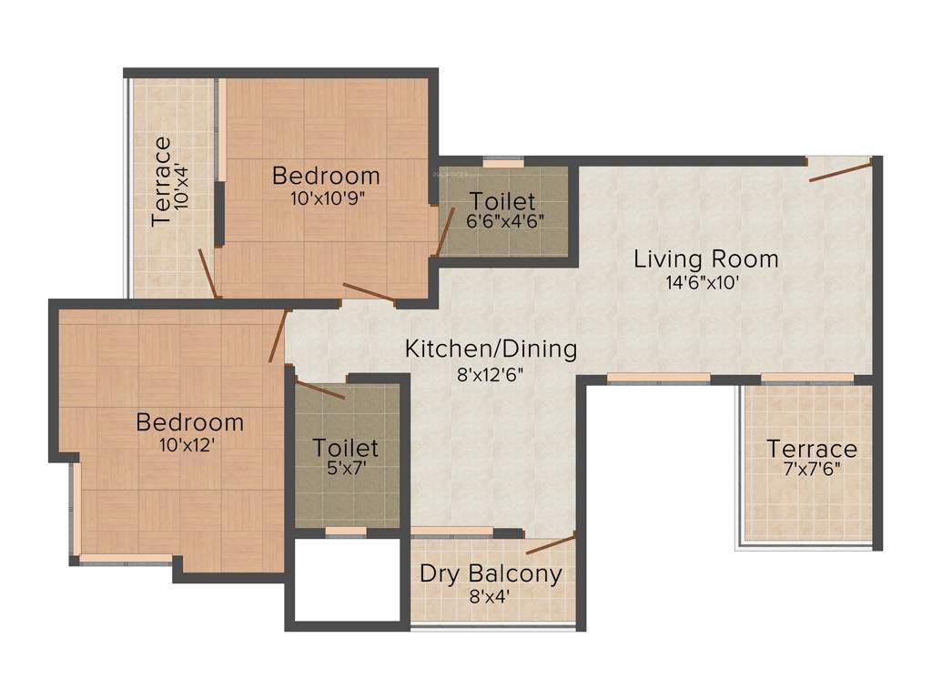 Sai Aura (2BHK+2T (920 sq ft) 920 sq ft)