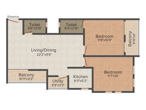 Sweet Surya Kiran (2BHK+2T (1,066 sq ft) 1066 sq ft)