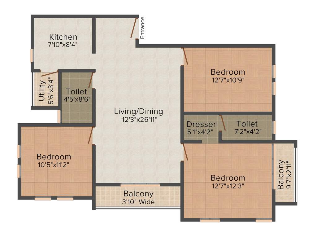 Sweet Surya Kiran (3BHK+2T (1,460 sq ft) 1460 sq ft)