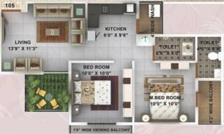 Kwality Enclave (2BHK+2T (886 sq ft) 886 sq ft) Kwality Enclave (2BHK+2T (886 sq ft) 886 sq ft)