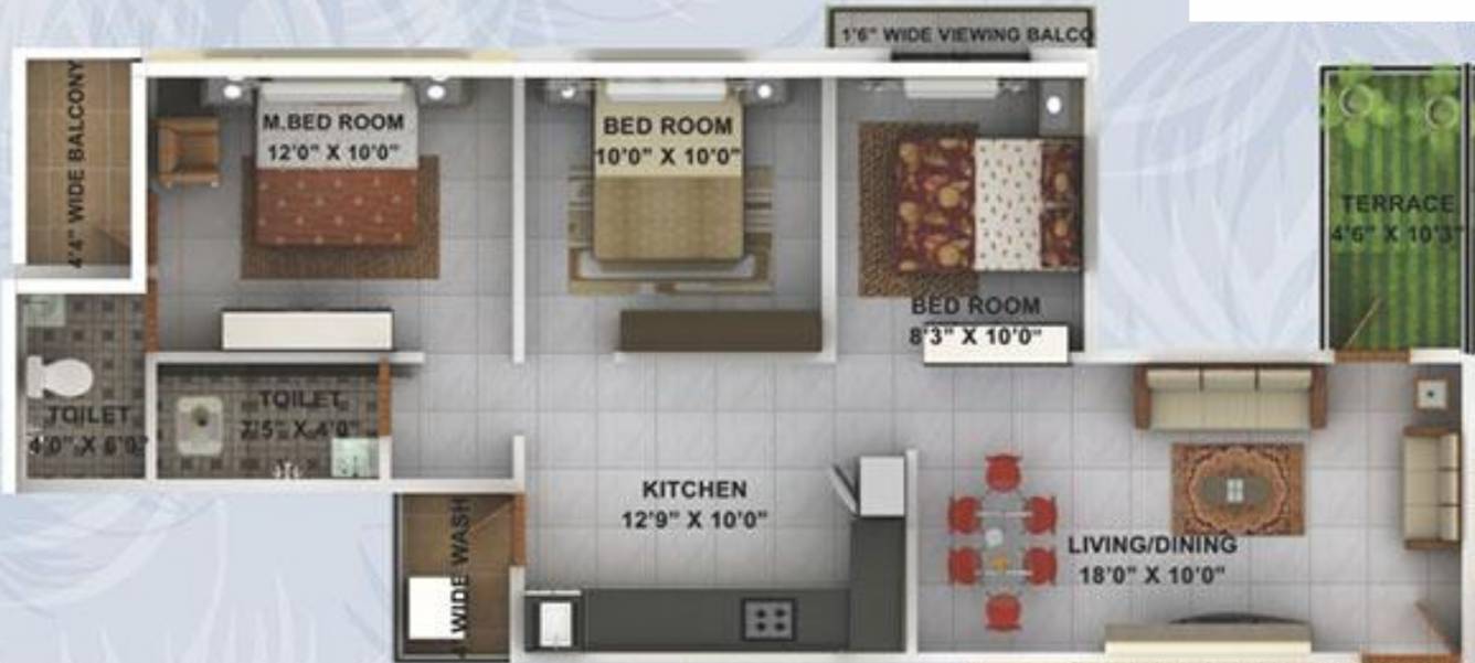 Kwality Enclave (3BHK+2T (1,183 sq ft) 1183 sq ft) Kwality Enclave (3BHK+2T (1,183 sq ft) 1183 sq ft)