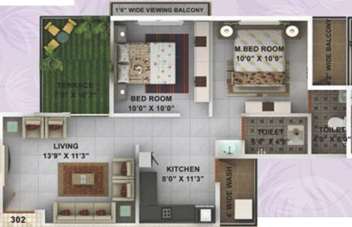 Kwality Enclave (2BHK+2T (959 sq ft) 959 sq ft) Kwality Enclave (2BHK+2T (959 sq ft) 959 sq ft)