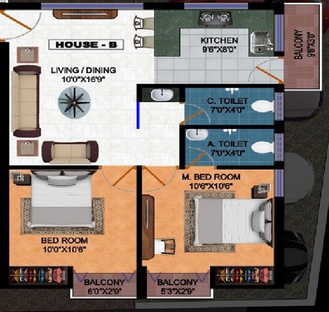 Geomac Esencia (2BHK+2T (915 sq ft) 915 sq ft)