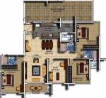 Salarpuria Sattva Luxuria Heights (3BHK+3T (2,074 sq ft)   Study Room 2074 sq ft)