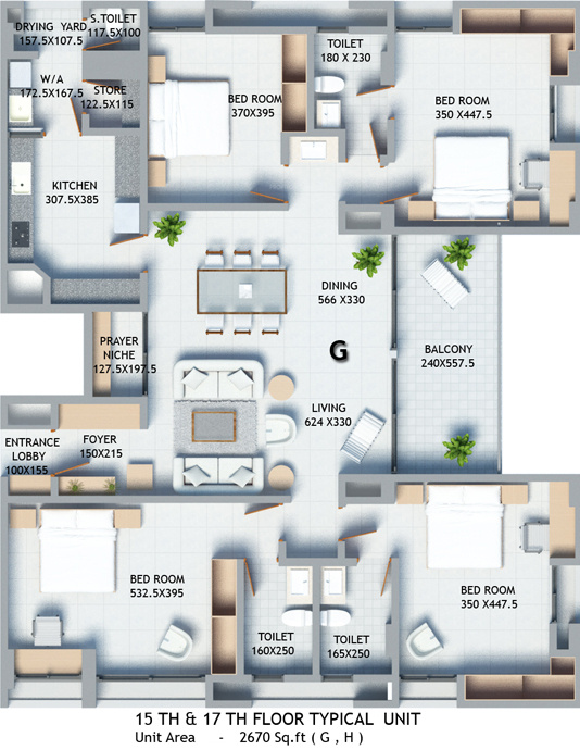 RDS Flair (4BHK+3T (2,670 sq ft) 2670 sq ft)