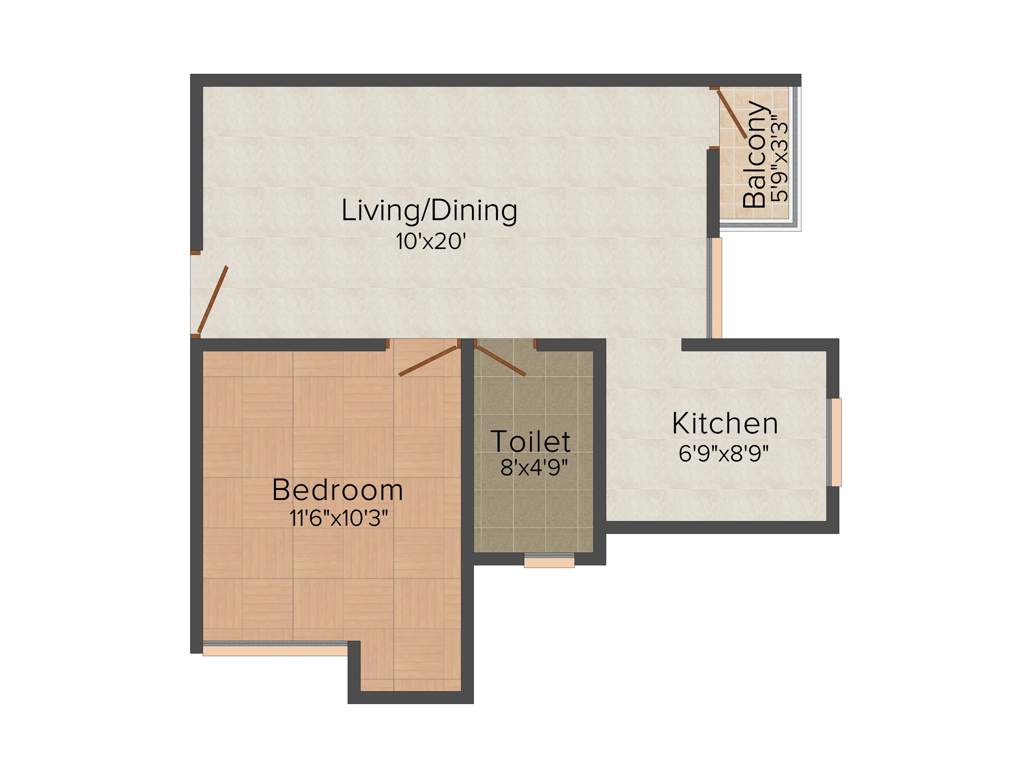  Blue Bells (1BHK+1T (646 sq ft) 646 sq ft)