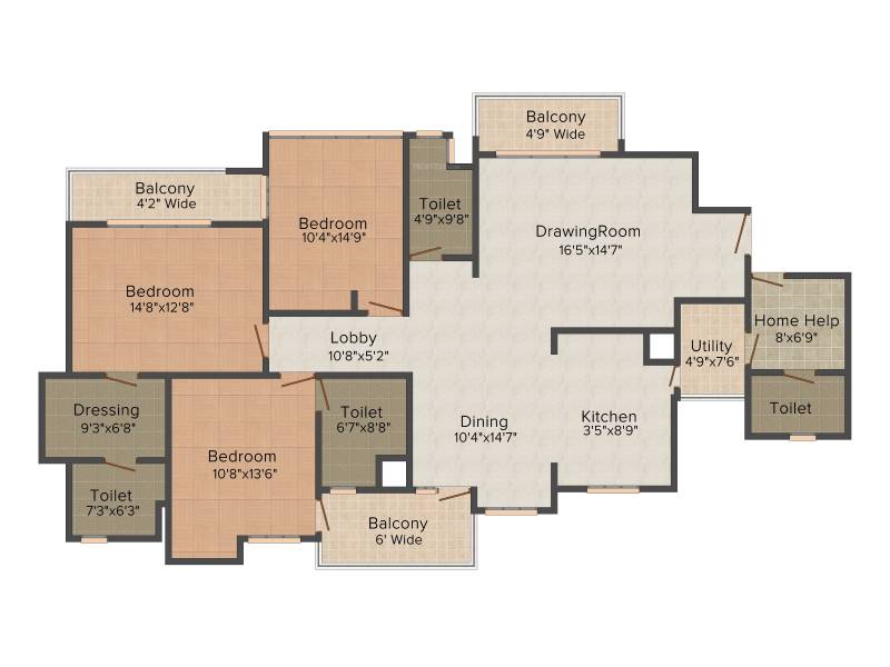 Tulsiani Golf View Apartments (3BHK+3T (2,345 sq ft)   Servant Room 2345 sq ft)