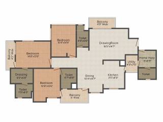 Tulsiani Golf View Apartments (3BHK+3T (2,441 sq ft) + Servant Room 2441 sq ft)
