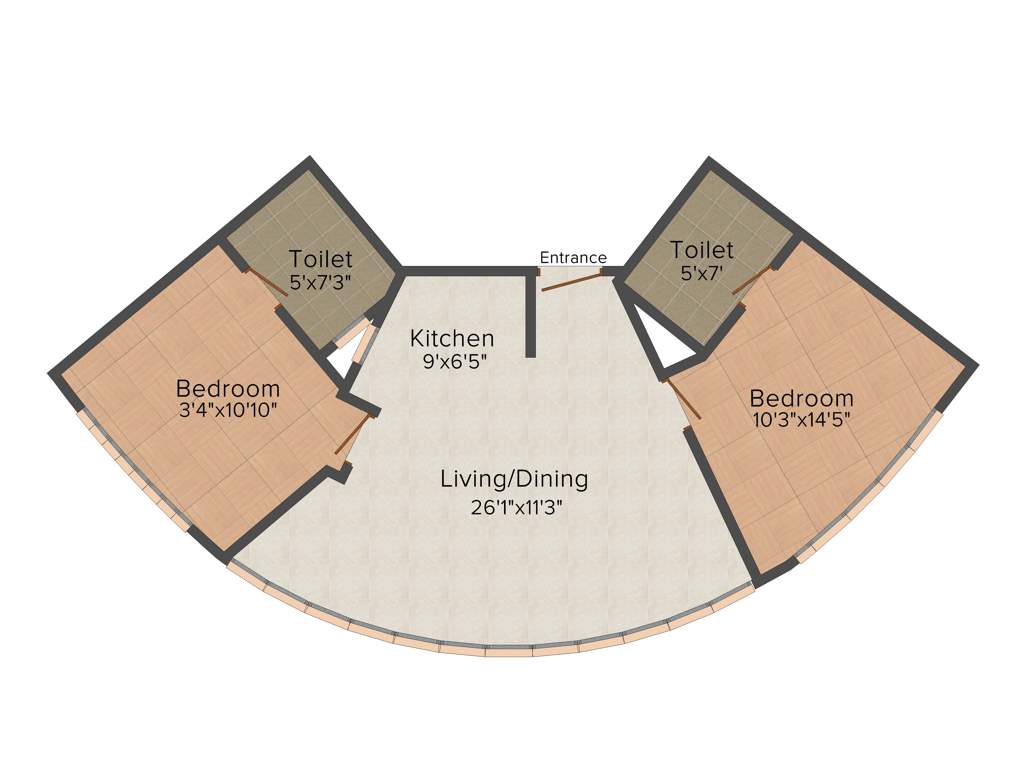 Tulsiani Palacio Imperial White (2BHK+2T (1,072 sq ft) 1072 sq ft)