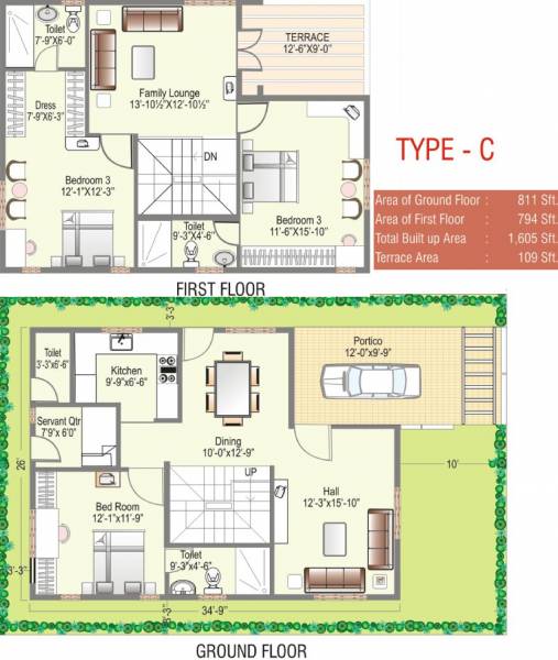 Modi Silver Creek (3BHK+4T (1,605 sq ft) + Servant Room 1605 sq ft)