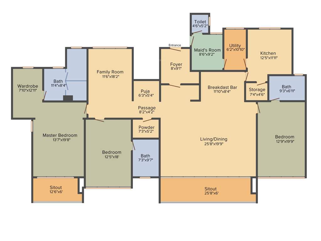 Peninsula Heights (3BHK+4T (3,890 sq ft) + Servant Room 3890 sq ft)