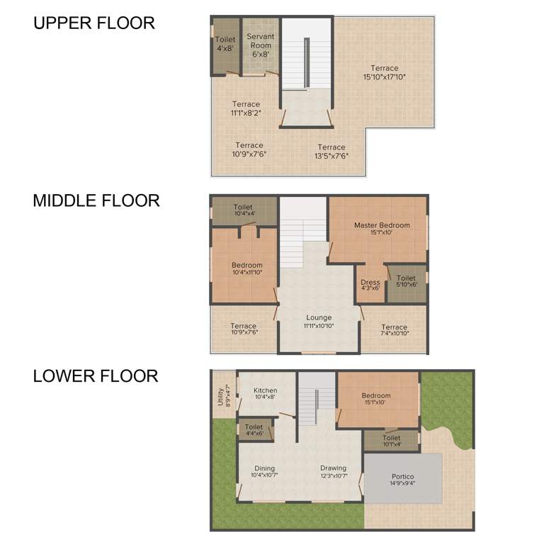 Modi Nilgiri Homes (3BHK+5T (1,753 sq ft)   Servant Room 1753 sq ft)