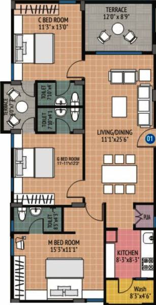 Modi Properties Home Line Verdure (3BHK+3T (1,655 sq ft) Pooja Room 1655 sq ft) Modi Properties Home Line Verdure (3BHK+3T (1,655 sq ft) Pooja Room 1655 sq ft)