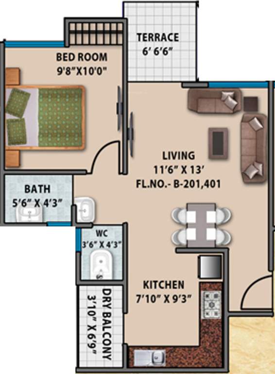Mantra Senses (1BHK+1T (660 sq ft) 660 sq ft)