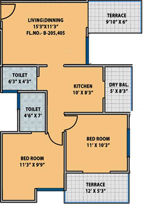 Mantra Senses (2BHK+2T (1,018 sq ft) 1018 sq ft)