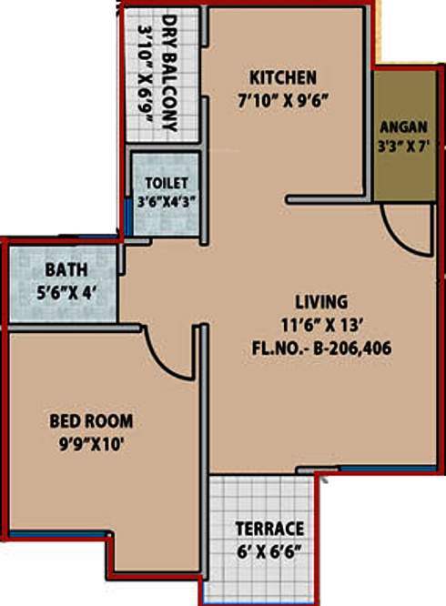 Mantra Senses (1BHK+2T (681 sq ft) 681 sq ft)