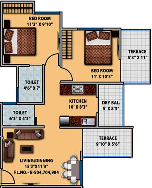 Mantra Senses (2BHK+2T (1,014 sq ft) 1014 sq ft)