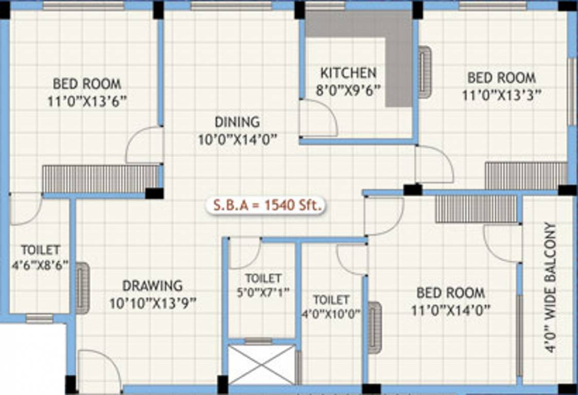 Dream Gagani Residency (3BHK+3T (1,540 sq ft) 1540 sq ft) Dream Gagani Residency (3BHK+3T (1,540 sq ft) 1540 sq ft)