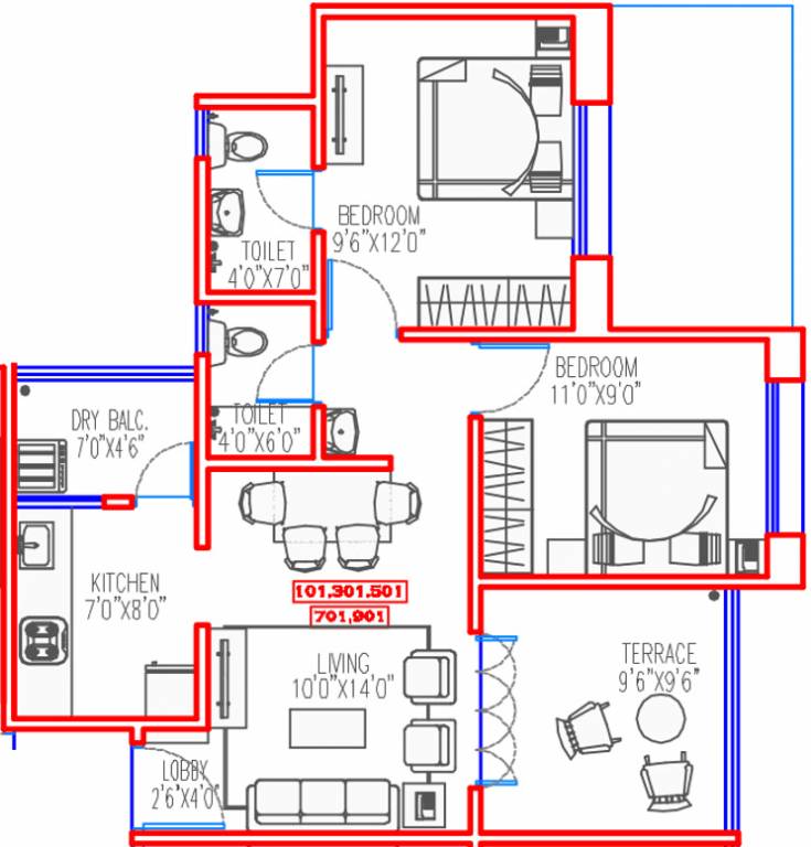 Majestique IRA (2BHK+2T (903 sq ft) 903 sq ft)