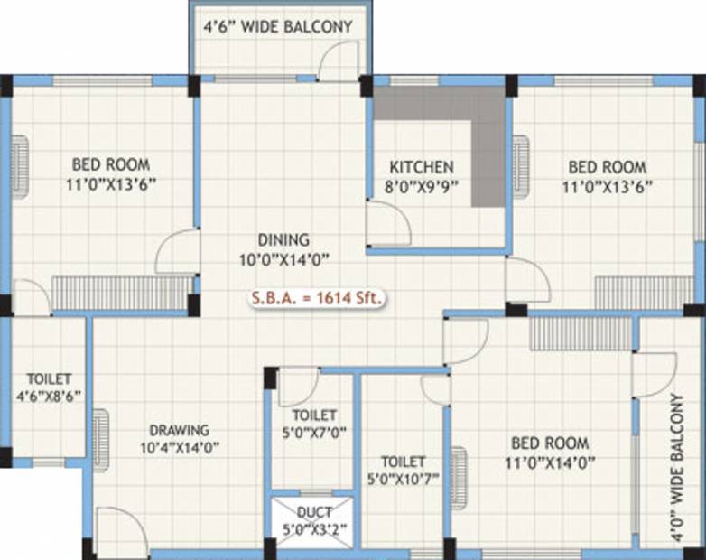 Dream Gagani Residency (3BHK+3T (1,614 sq ft) 1614 sq ft)