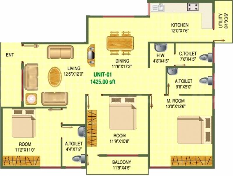 Nandi Dream Homes (3BHK+3T (1,425 sq ft) 1425 sq ft)