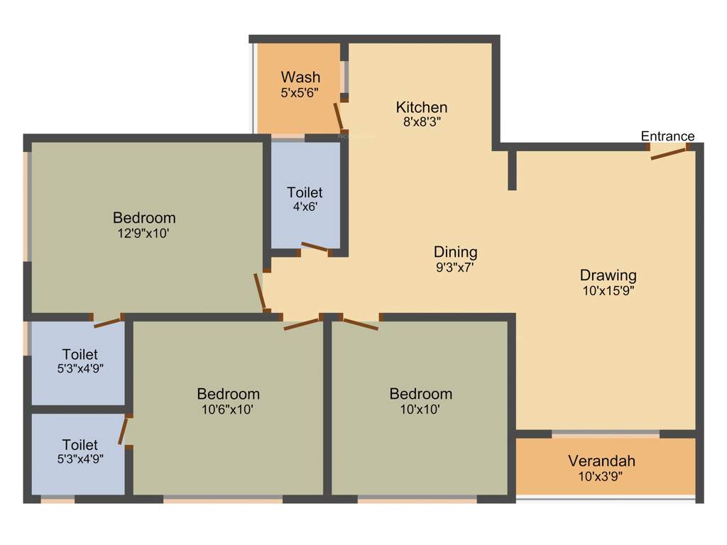 Himalaya Pearl (3BHK+3T (1,269 sq ft) 1269 sq ft)