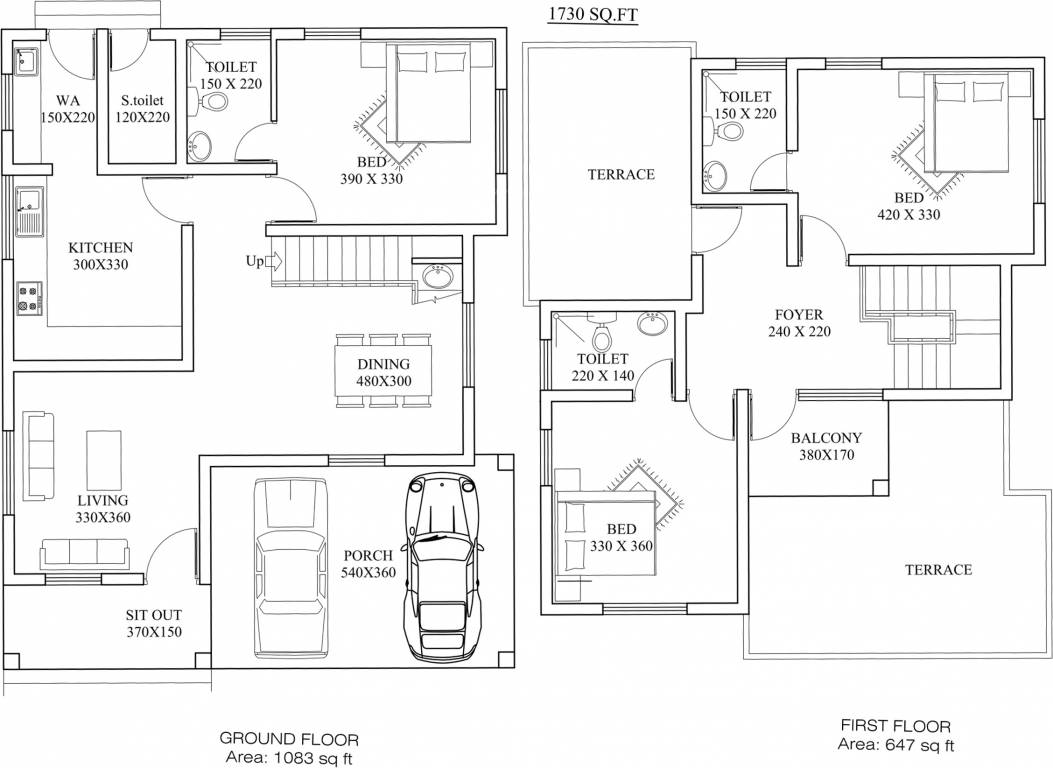 Zealots Property Management Misty Woods Floor Plan (3BHK+4T (1,730 sq ft) 1730 sq ft)