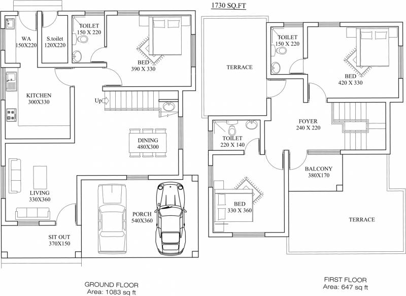 Zealots Property Management Misty Woods Floor Plan (3BHK+4T (1,730 sq ft) 1730 sq ft)