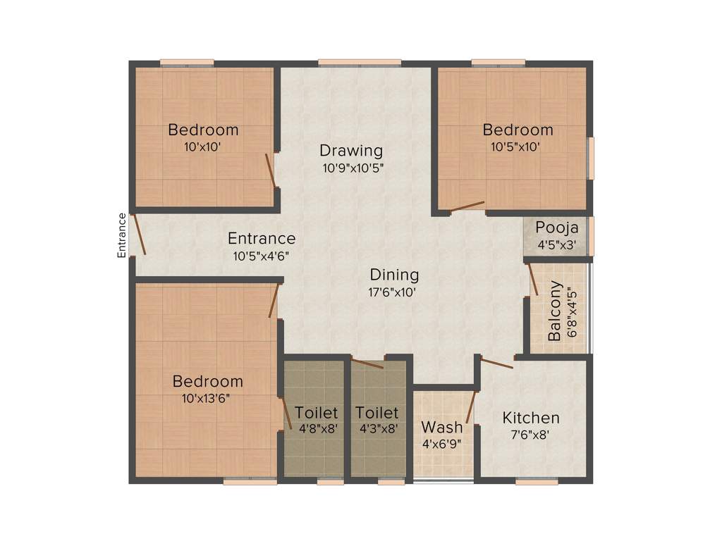 Celebrity Uber Heights (3BHK+2T (1,248 sq ft)   Pooja Room 1248 sq ft)