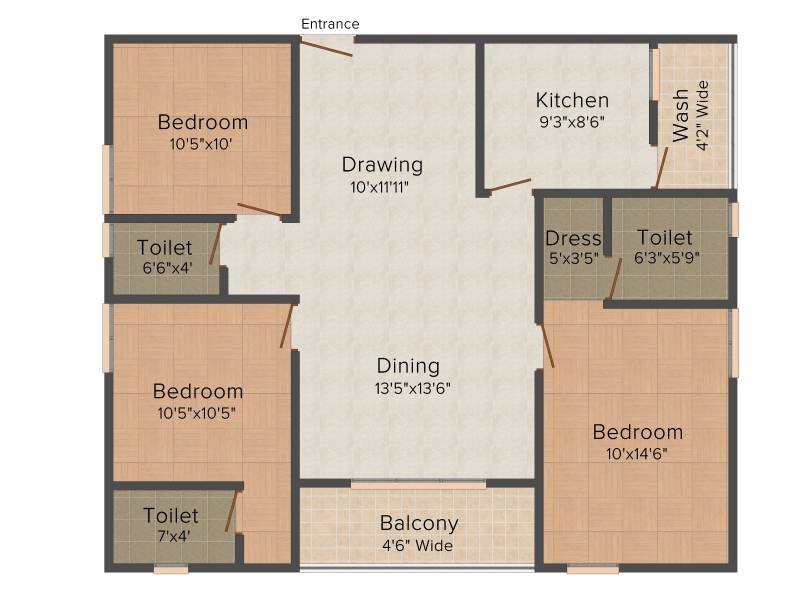 Celebrity Uber Heights (3BHK+3T (1,350 sq ft) 1350 sq ft)