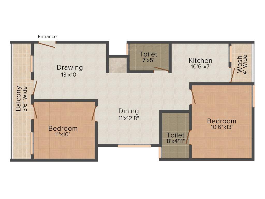 Celebrity Uber Heights (2BHK+2T (1,105 sq ft)   Pooja Room 1105 sq ft)