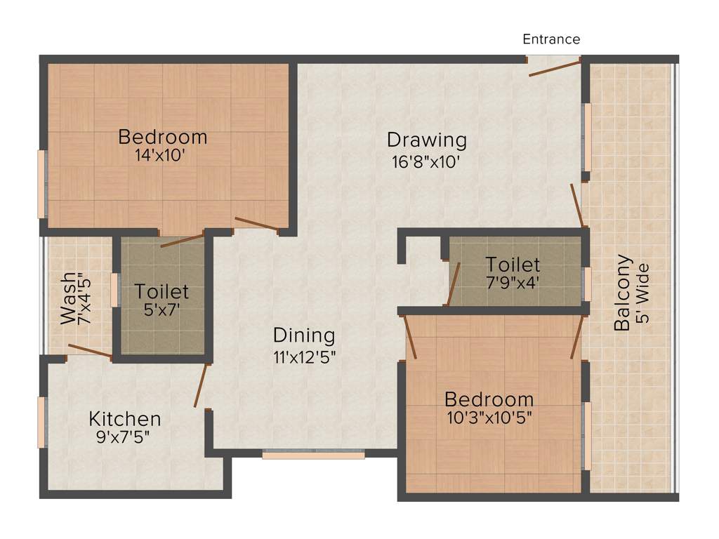 Celebrity Uber Heights (2BHK+2T (1,185 sq ft) 1185 sq ft)