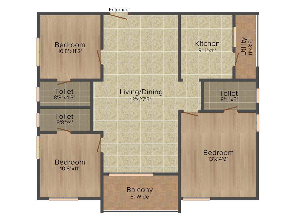 Anuhar 99 Parc (3BHK+3T (1,530 sq ft) 1530 sq ft)