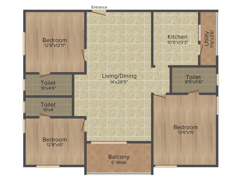 Anuhar 99 Parc (3BHK+3T (1,830 sq ft) 1830 sq ft)