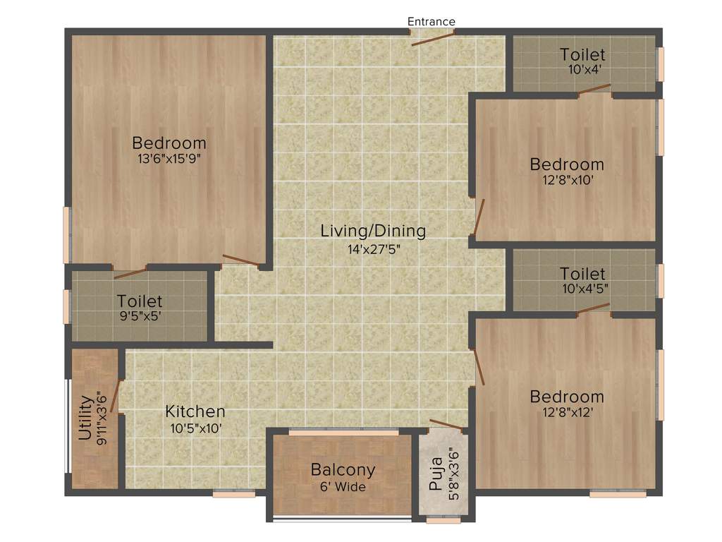 Anuhar 99 Parc (3BHK+3T (1,775 sq ft) 1775 sq ft)