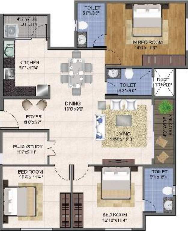 Master Classic Residency (3BHK+3T (1,647 sq ft) 1647 sq ft)