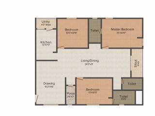 Pratyusha Aksharas Meadows (3BHK+3T (1,710 sq ft) + Pooja Room 1710 sq ft)