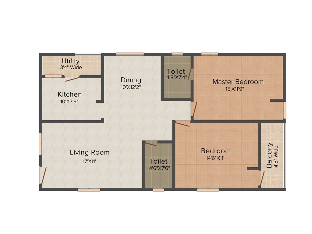 Pratyusha Aksharas Meadows (2BHK+2T (1,295 sq ft) 1295 sq ft)
