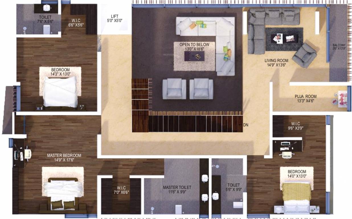 Navanaami Krinss (4BHK+5T (5,234 sq ft)   Pooja Room 5234 sq ft)