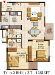 Salarpuria Sattva Navaratna Residency (2BHK+2T (1,288 sq ft) 1288 sq ft) Salarpuria Sattva Navaratna Residency (2BHK+2T (1,288 sq ft) 1288 sq ft)